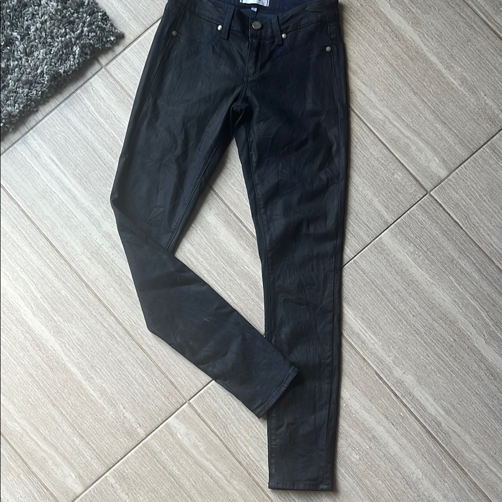 Leather Look Paige Skinny Jeans